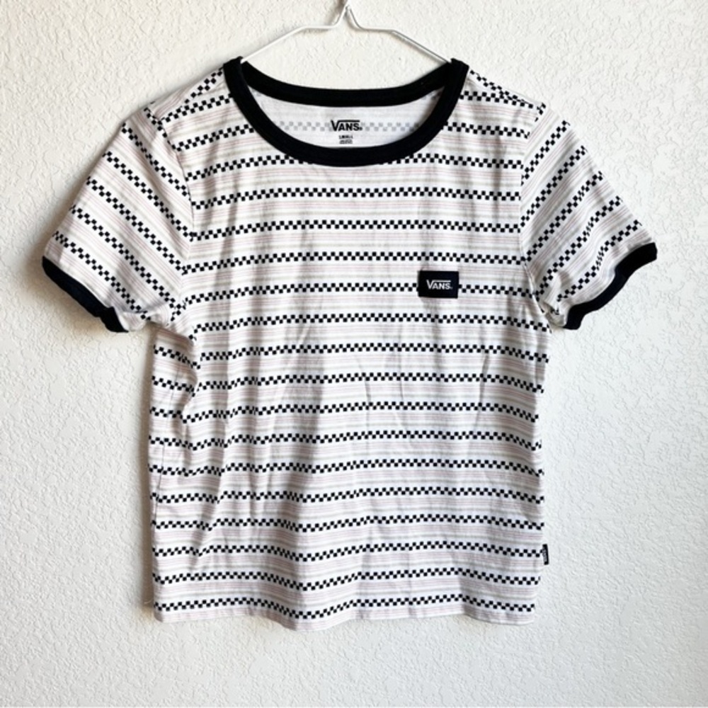 Vans Black and White Striped T-Shirt